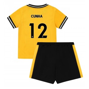 Wolves Matheus Cunha #12 Dětské Domácí dres komplet 2023-24 Krátký Rukáv (+ trenýrky)